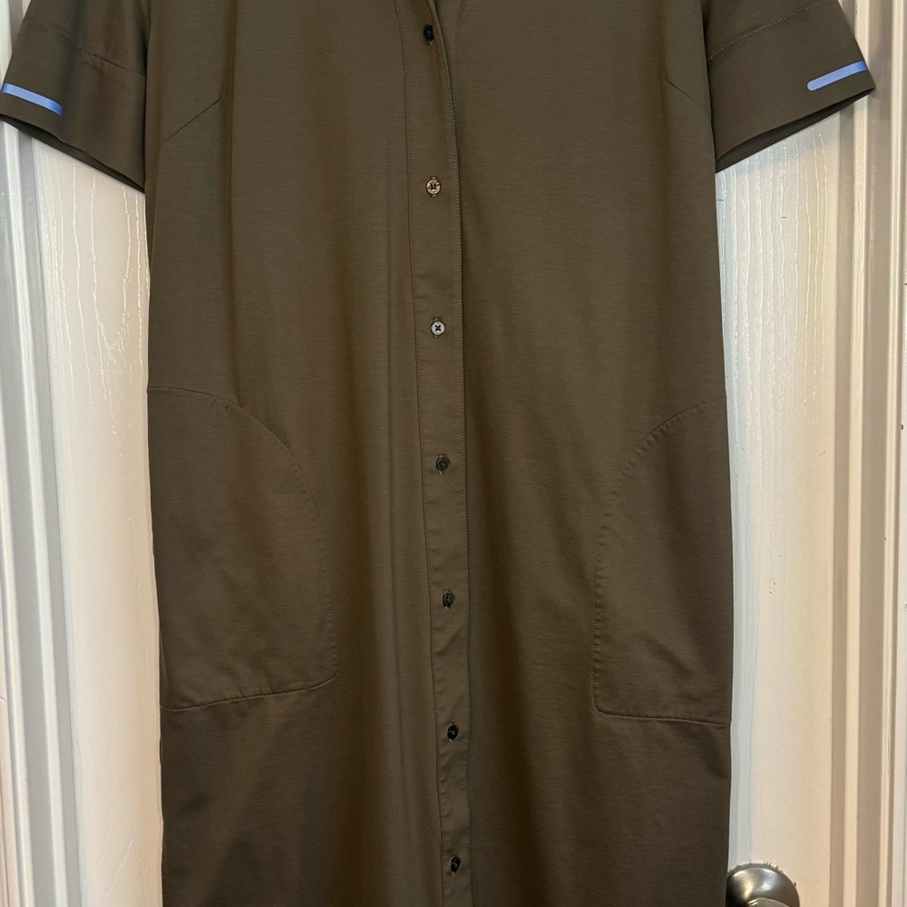 Kit Ace Shirt Dress Woman’s Small, Olive green, Pockets, Belt loops no belt